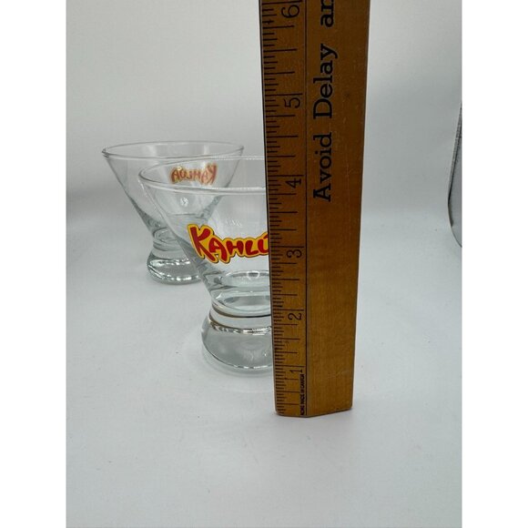 2 Kahlua Logo Martini Shaped Lowball Cocktail Glasses - The Everyday Exotic - Picture 4 of 5